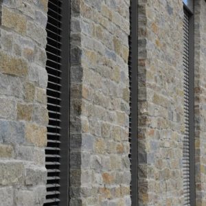 FSU Uni Jena Neubau Forschungszentrum ACP 2 Verblendung Mauerwerk gespalten Mauersteine Muschelkalk (25)